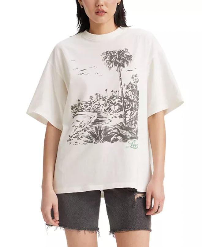 Cotton Graphic-Print Short Stack Tee