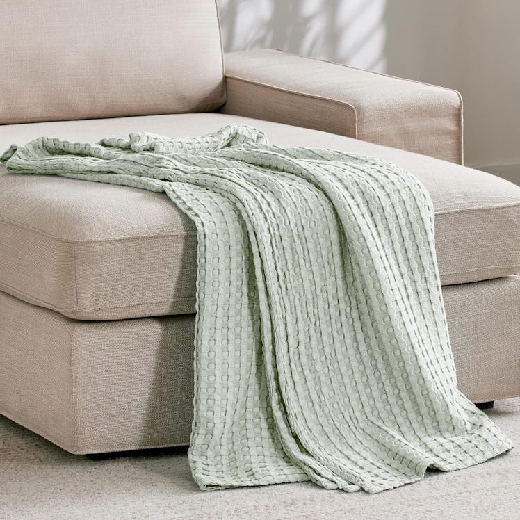 Bedsure Cotton Waffle-Weave Blanket