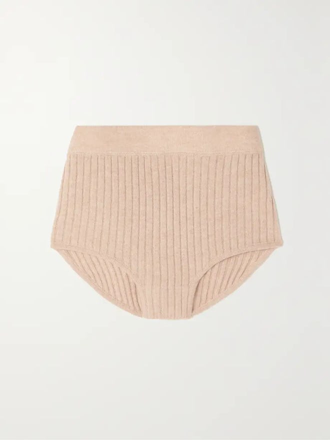 Eres Coeur Ribbed Wool and Cashmere-Blend Briefs