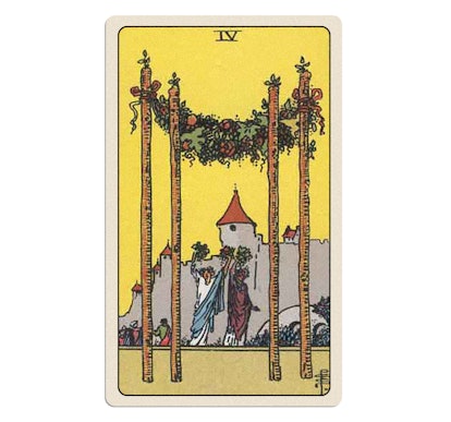 The Four of Wands is one of your tarot cards for April 2024.