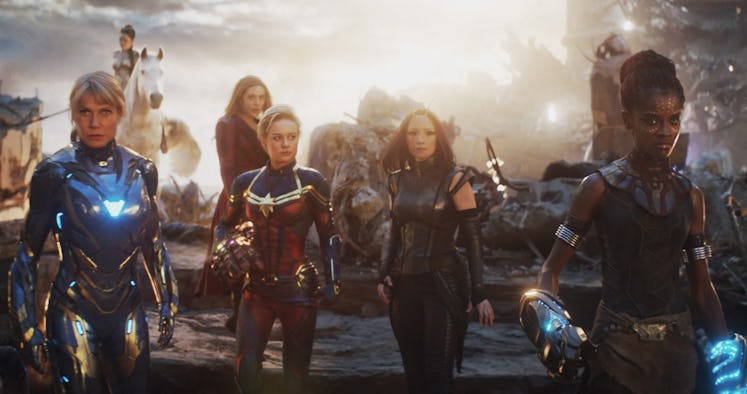 Gwyneth Paltrow, Elizabeth Olsen, Brie Larson, Pom Klementeiff, and Letitia Wright in Avengers: Endg...