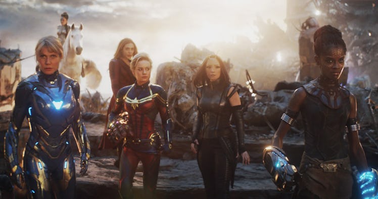 Gwyneth Paltrow, Elizabeth Olsen, Brie Larson, Pom Klementeiff, and Letitia Wright in Avengers: Endg...