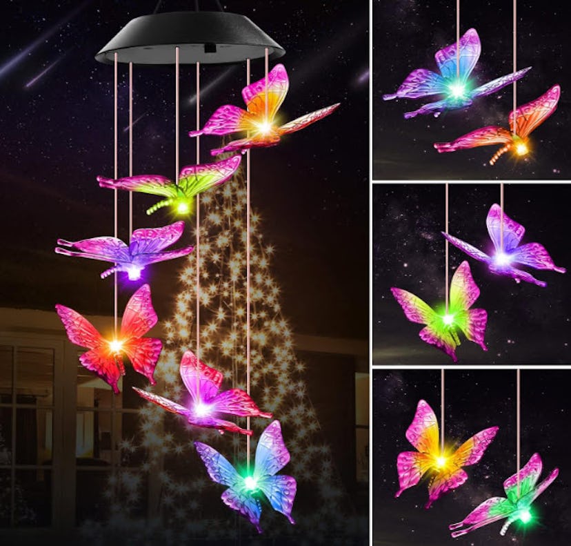 Winzwon Butterfly Solar Wind Chimes