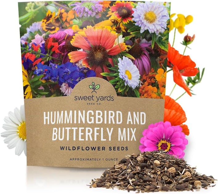SWEET YARDS Butterfly and Hummingbird Wildflower Seed Mix, 1 Ounce