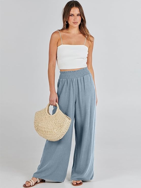 Caracilia Wide-Leg Linen Pants