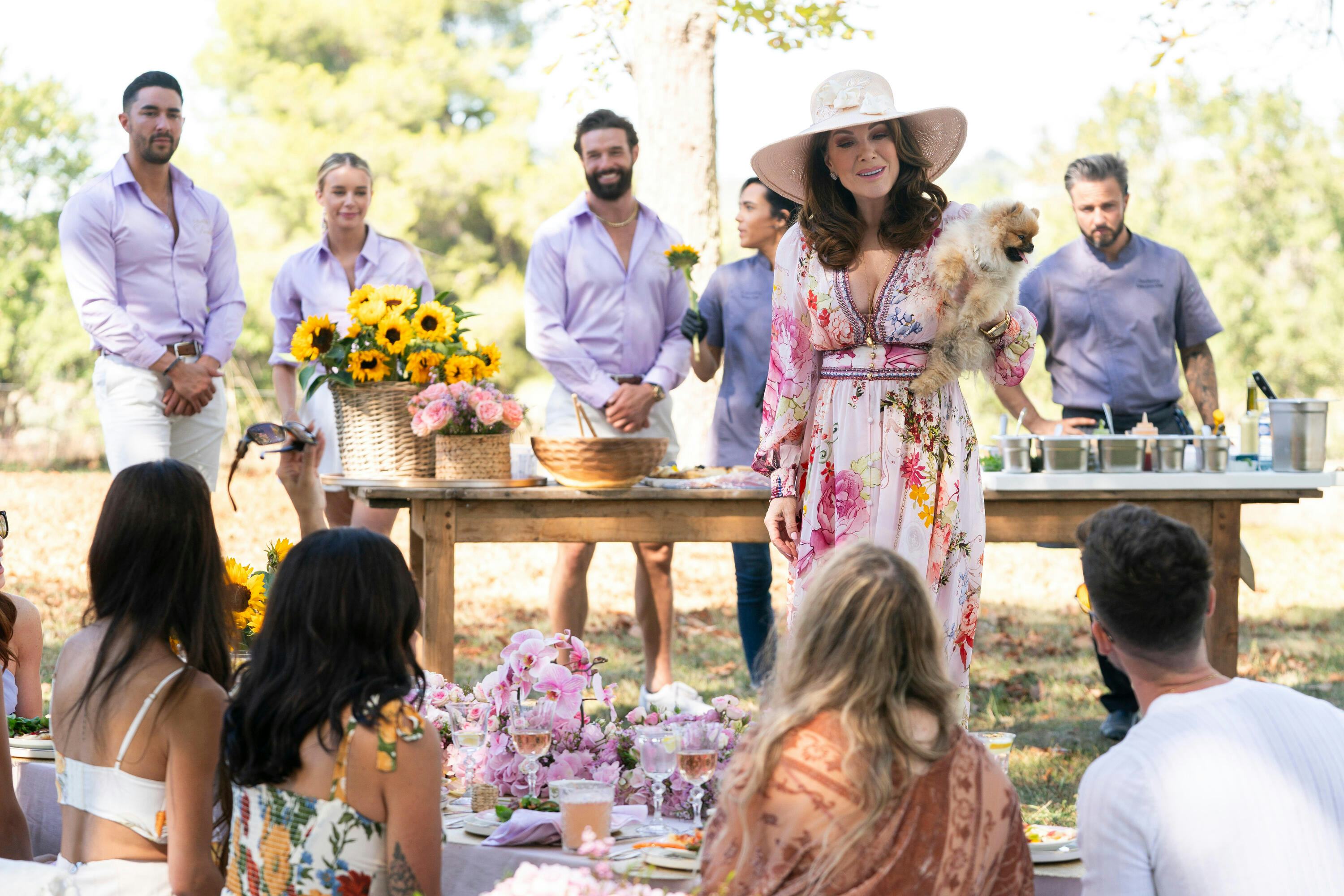 Lisa Vanderpump with the Vanderpump Villa cast.