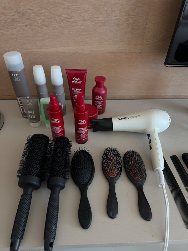 hair products Paige Lorenze uses to get ready for the Miami Open