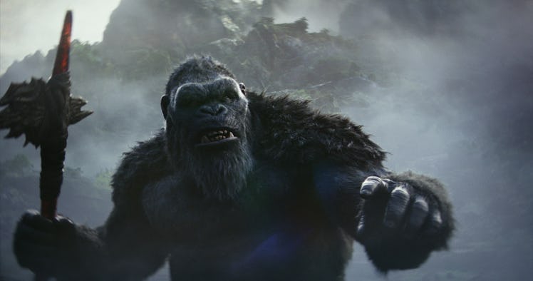 King Kong holds an axe in 'Godzilla x Kong: The New Empire'