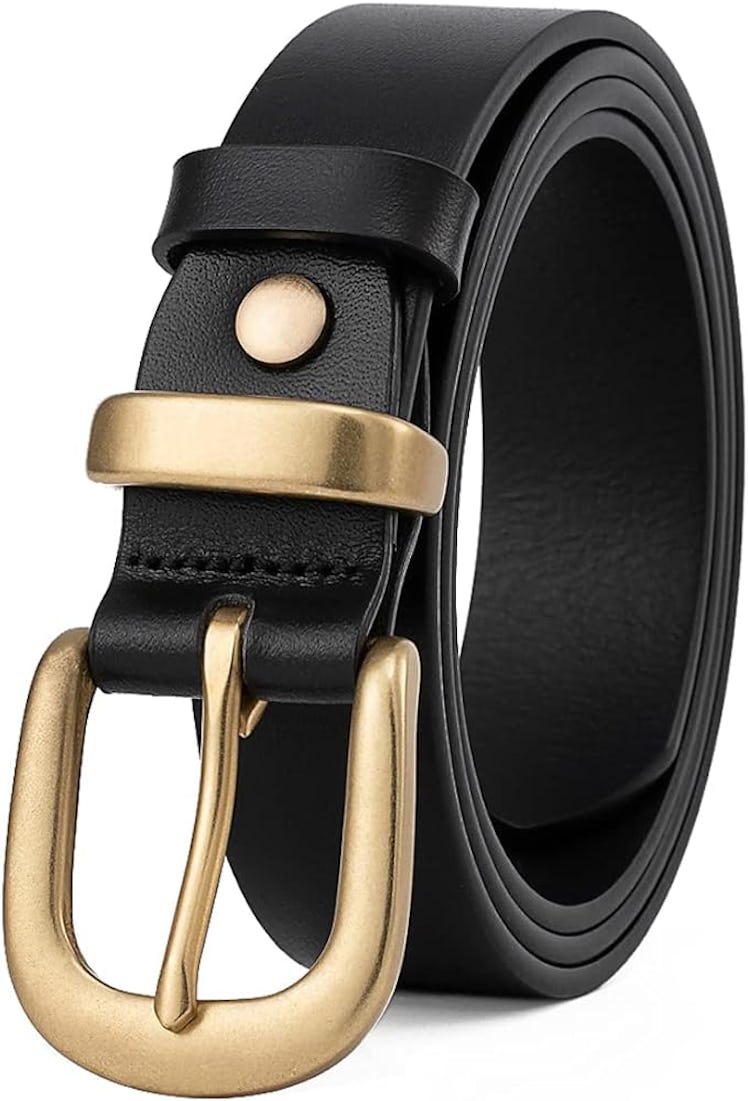 Wolksprong Leather Gold Buckle Belt