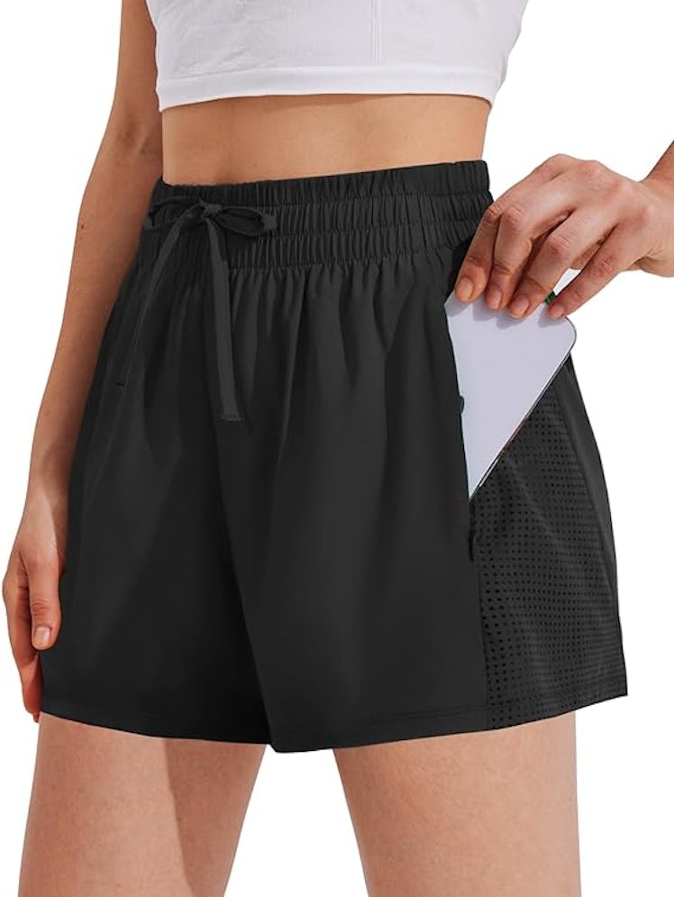 PINSPARK High-Waisted Athletic Shorts