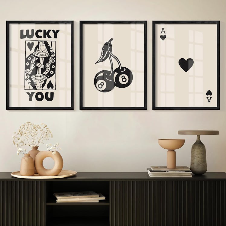 Heiple Lucky You Poster Framed Art (Set of 3)