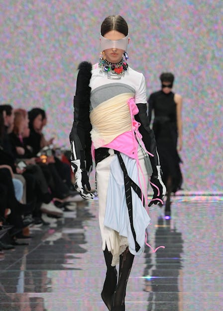 Model on the runway at Balenciaga RTW Fall 2024 as part of Paris Ready to Wear Fashion Week held at ...