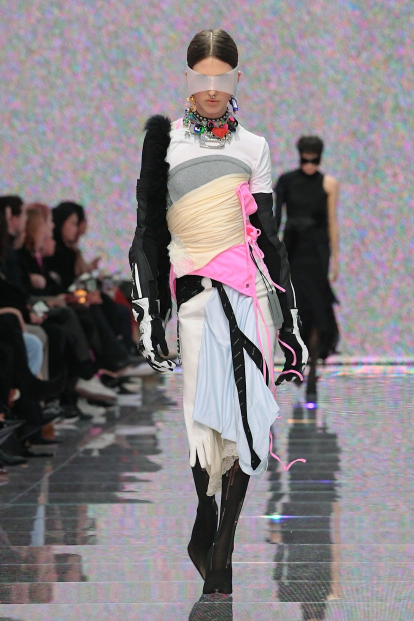 Model on the runway at Balenciaga RTW Fall 2024 as part of Paris Ready to Wear Fashion Week held at ...