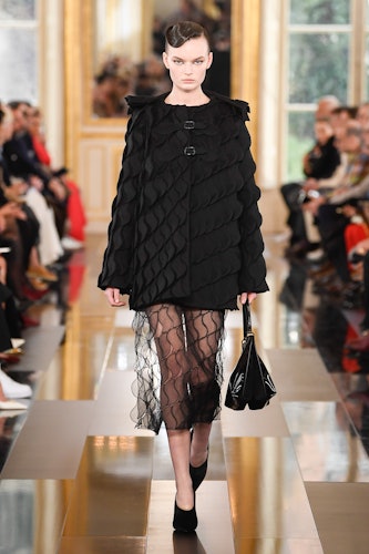 Model on the runway at Valentino RTW Fall 2024 as part of Paris Ready to Wear Fashion Week held at H...