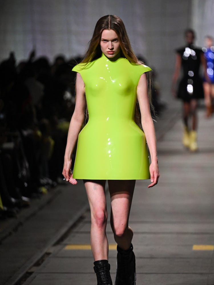 A model walks the runway during the Alexander McQueen Womenswear Fall/Winter 2024-2025 show as part ...