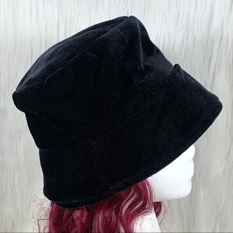Vintage Black Velvet Bucket Hat