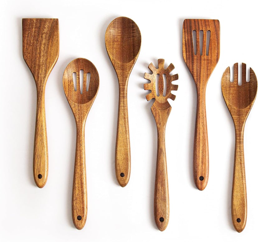 6-Piece Non-Stick Wooden Spoon Set