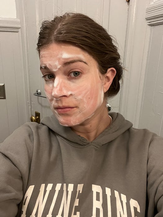 Anneke Knot using Kylie Skin Foaming Face Wash.