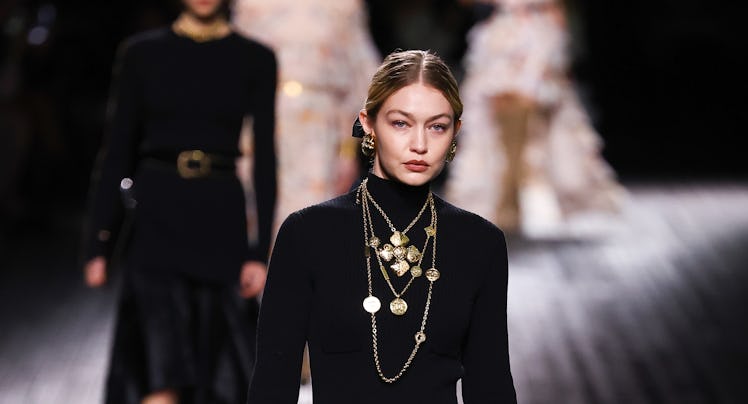 Model Gigi Hadid walks the runway during the Chanel Womenswear Fall/Winter 2024-2025 show as part of...