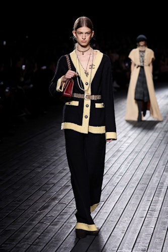 A model walks the runway during the Chanel Womenswear Fall/Winter 2024-2025 show as part of Paris Fa...