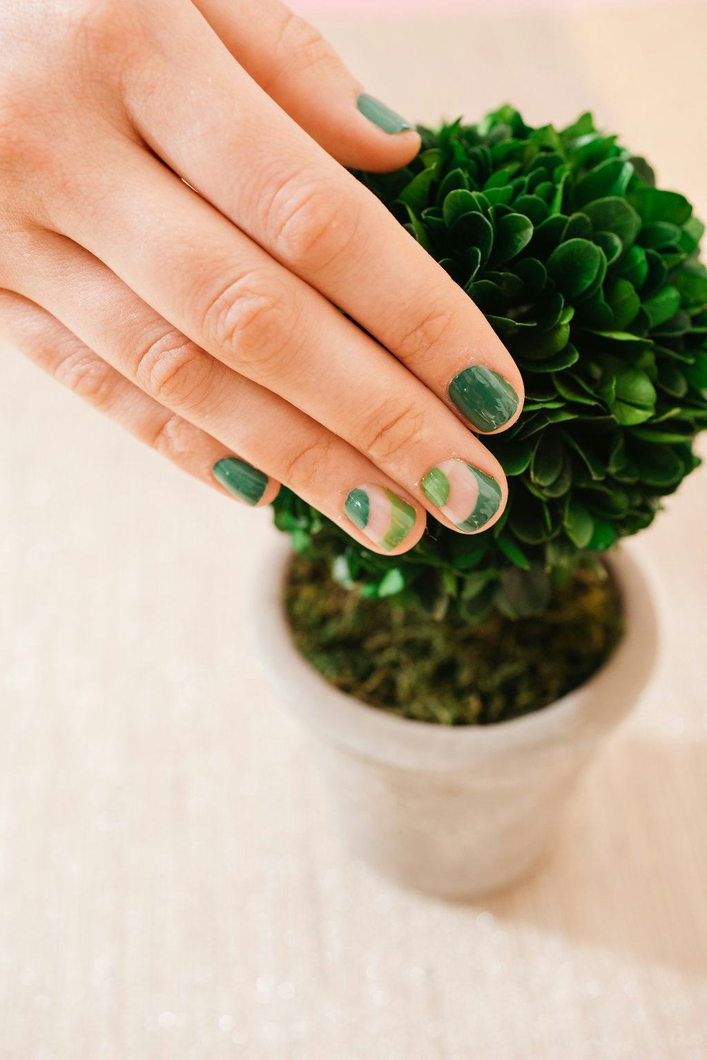 16 St Patrick S Day 2024 Nail Designs From Green Gold To Shamrocks   12656068 9690 4762 86eb B28c309325e0 Forest Green With Partial French Tip Design 2 1 