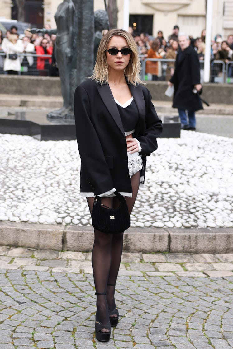 Sydney Sweeney at Paris Fashion Week 2024.