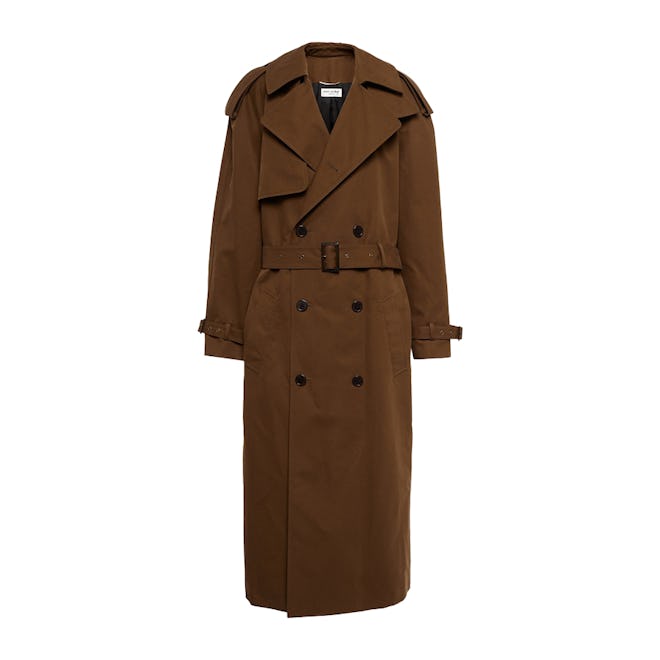 Double-Breasted Cotton Trench Coat