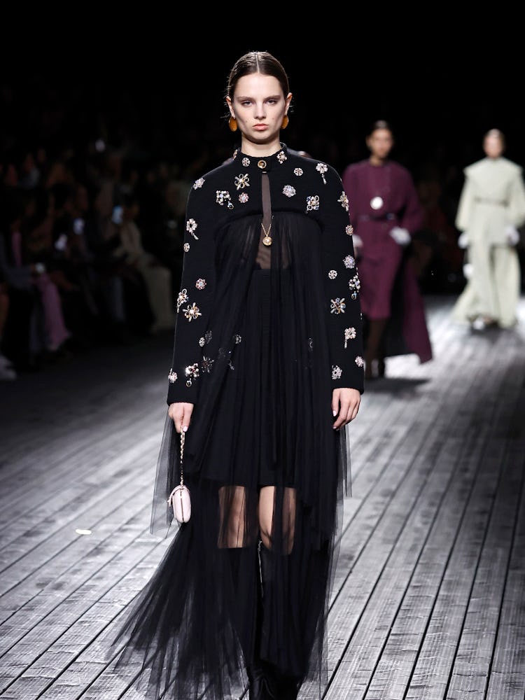 A model walks the runway during the Chanel Womenswear Fall/Winter 2024-2025 show as part of Paris Fa...