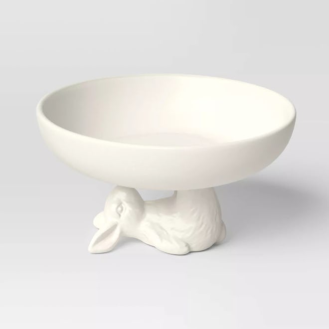 Stoneware Bunny Pedestal Candy Bowl