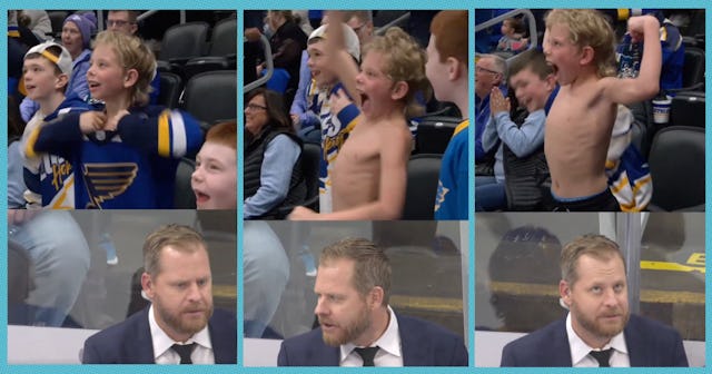 St. Louis Blues assistant coach Steve Ott was all parents when he saw his son maverick losing it on ...