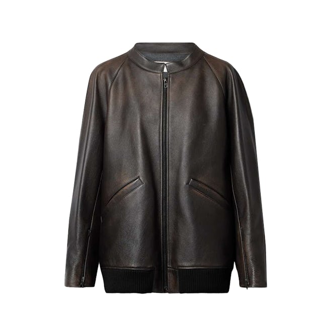 Kengia Leather Bomber Jacket