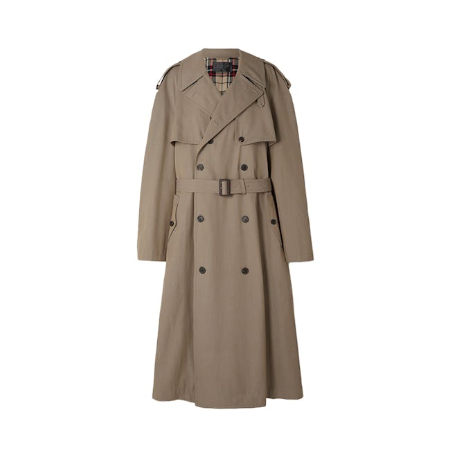 Wool and Cotton-Blend Trench Coat