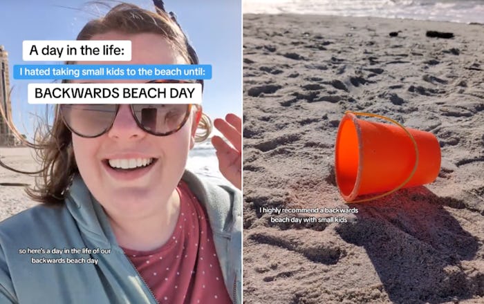 A mom went viral on TikTok for her backwards beach day hack.