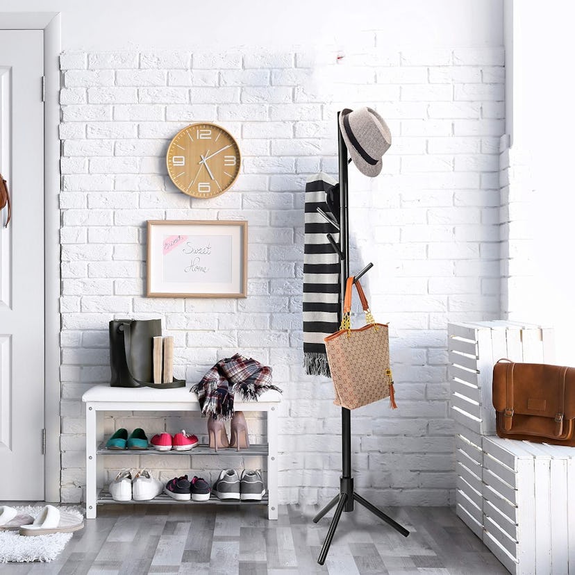 ZOBER Wooden Tree Coat Rack Stand