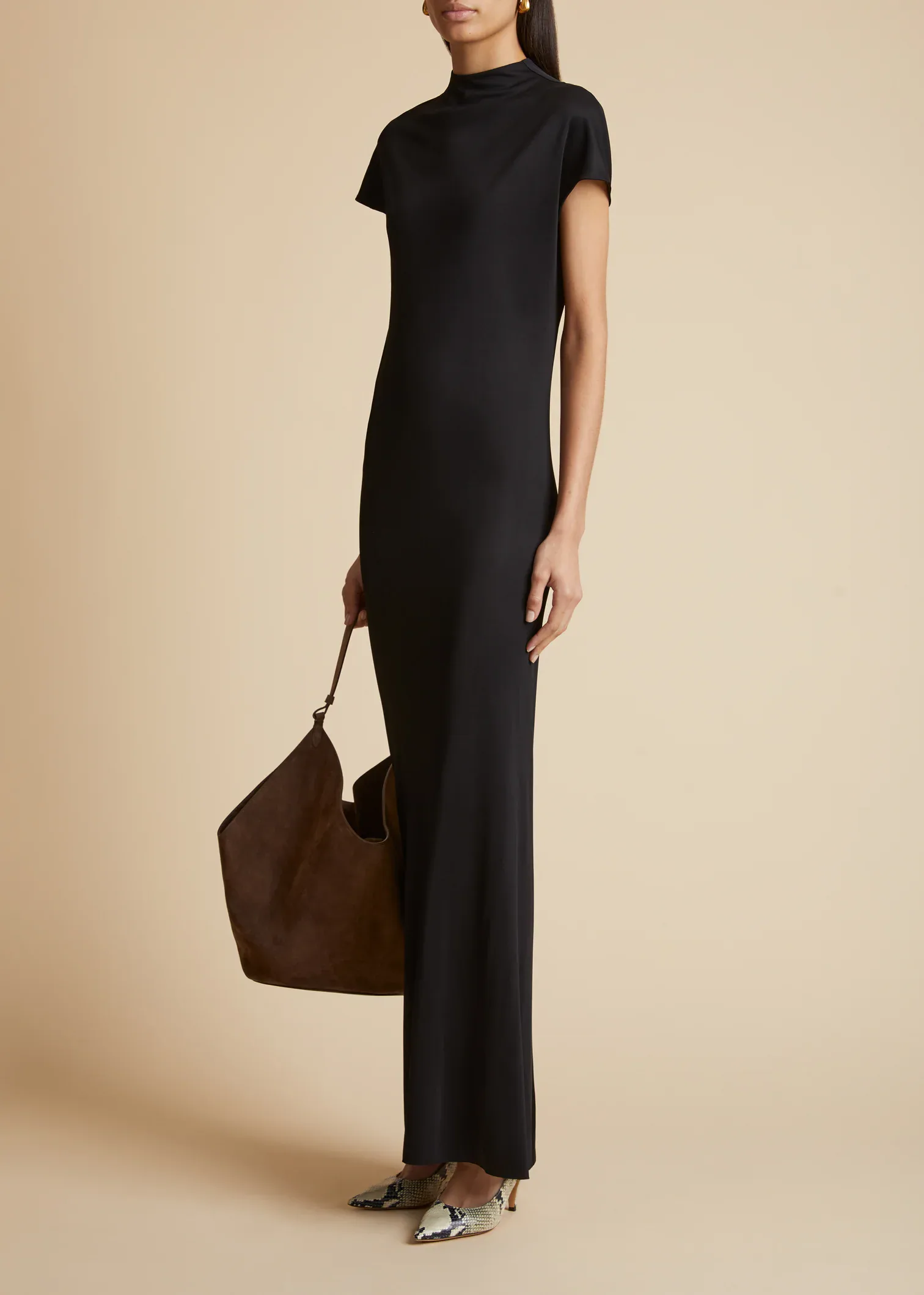 Katie Holmes' Black Column Dress Was Minimalist Dressing At Its Finest