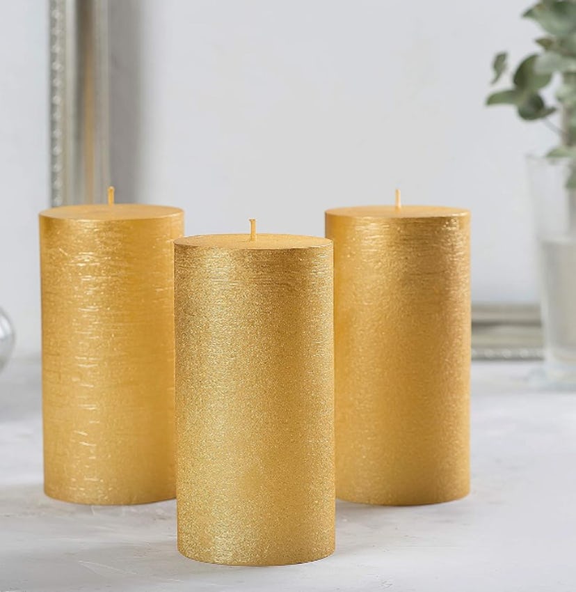 Melt Candle Company Unscented Pillar Candles (3-Pack)