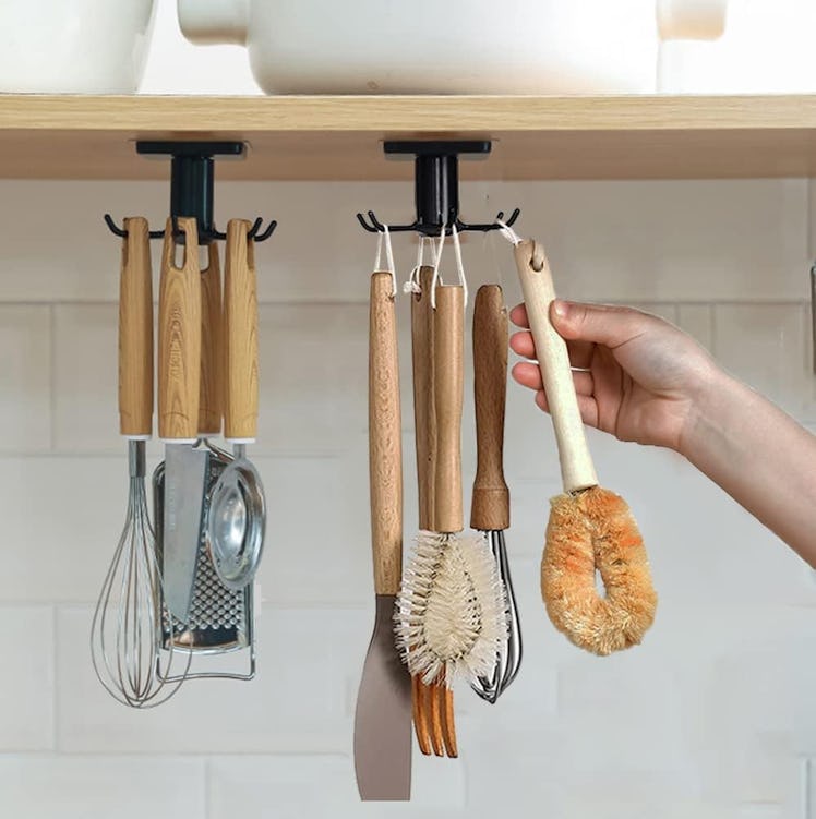 DEPAOTLUX Under Cabinet Kitchen Utensils Hooks (2-Pieces)