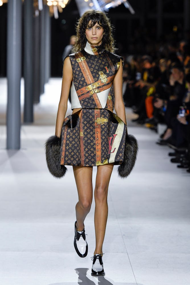 Mica Arganaraz walks the runway during the Vuitton Ready to Wear Fall/Winter 2024-2025 fashion show ...