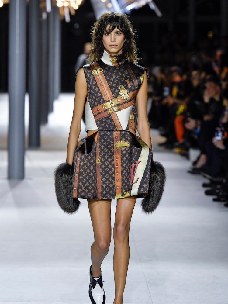 Mica Arganaraz walks the runway during the Vuitton Ready to Wear Fall/Winter 2024-2025 fashion show ...