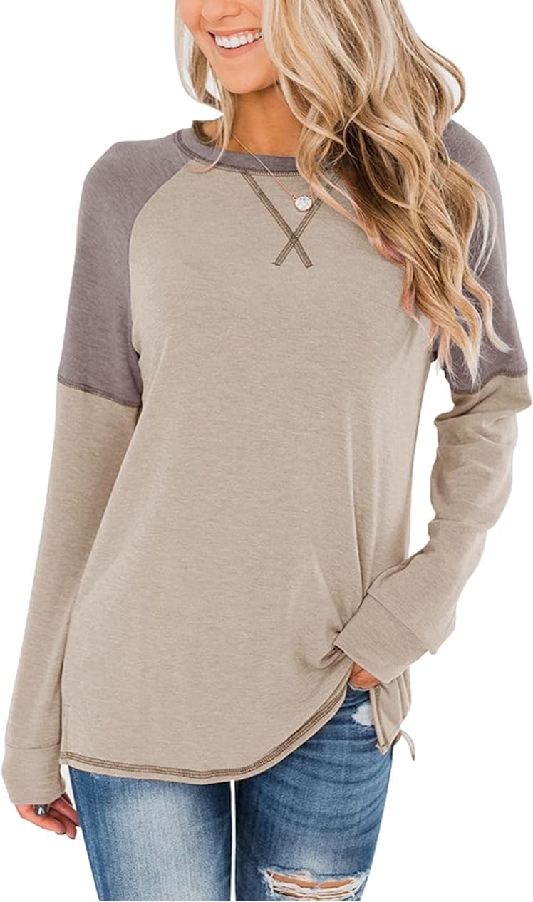 Bingerlily Casual Long-Sleeve Tunic Top