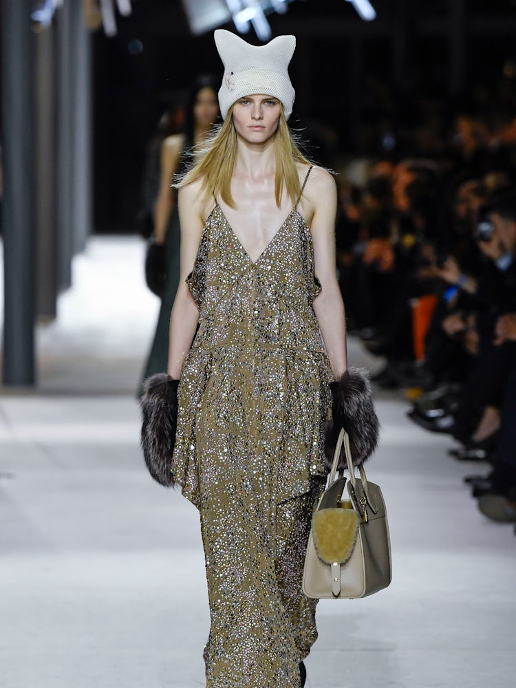 A model walks the runway during the Vuitton Ready to Wear Fall/Winter 2024-2025 fashion show as part...