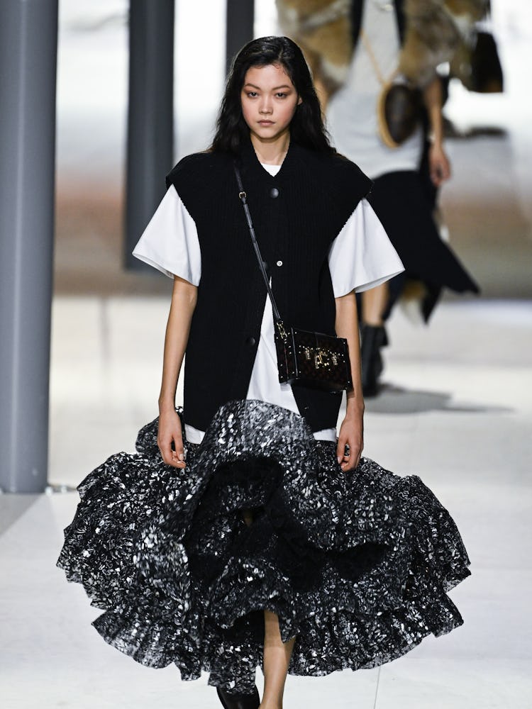 A model walks the runway during the Louis Vuitton Womenswear Fall/Winter 2024-2025 show as part of P...