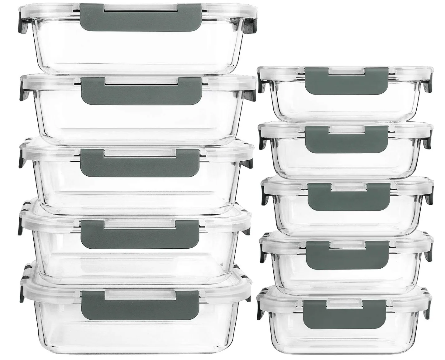 M MCIRCO Glass Meal Prep Containers (10-Pack)