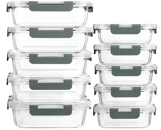 M MCIRCO Glass Meal Prep Containers (10-Pack)