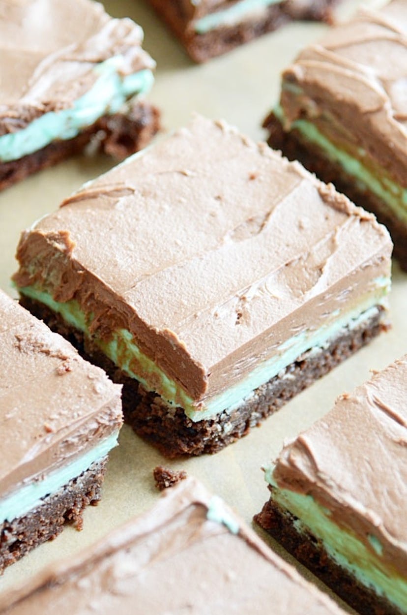 Chocolate mint brownies, which would make delicious green St. Patrick's Day treats.