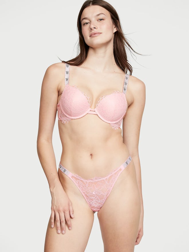 Shine Strap Lace Push-Up Bra