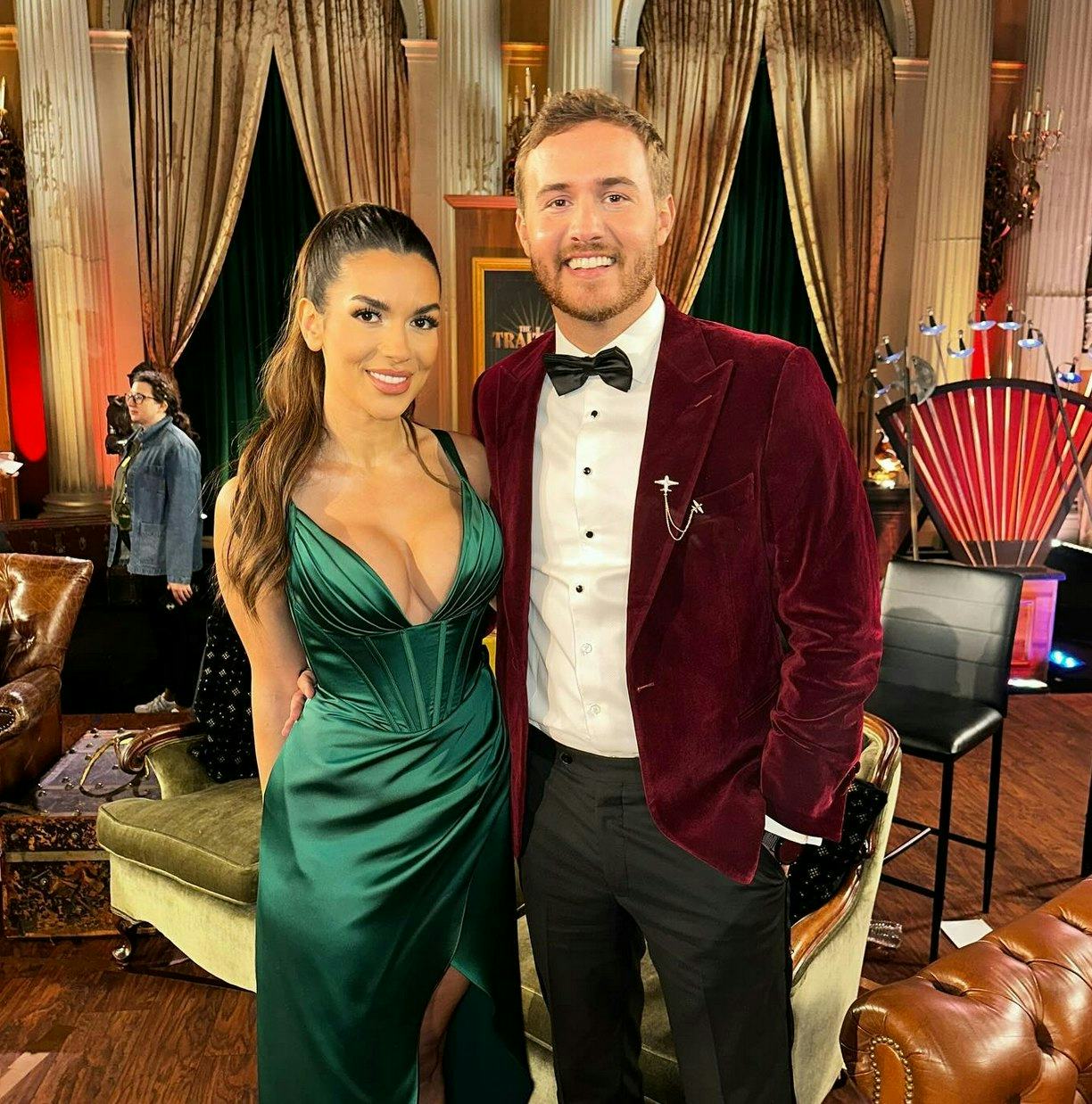 Ekin-Su and Peter from &lsquo;The Traitors.&rsquo; Screenshot via Instagram