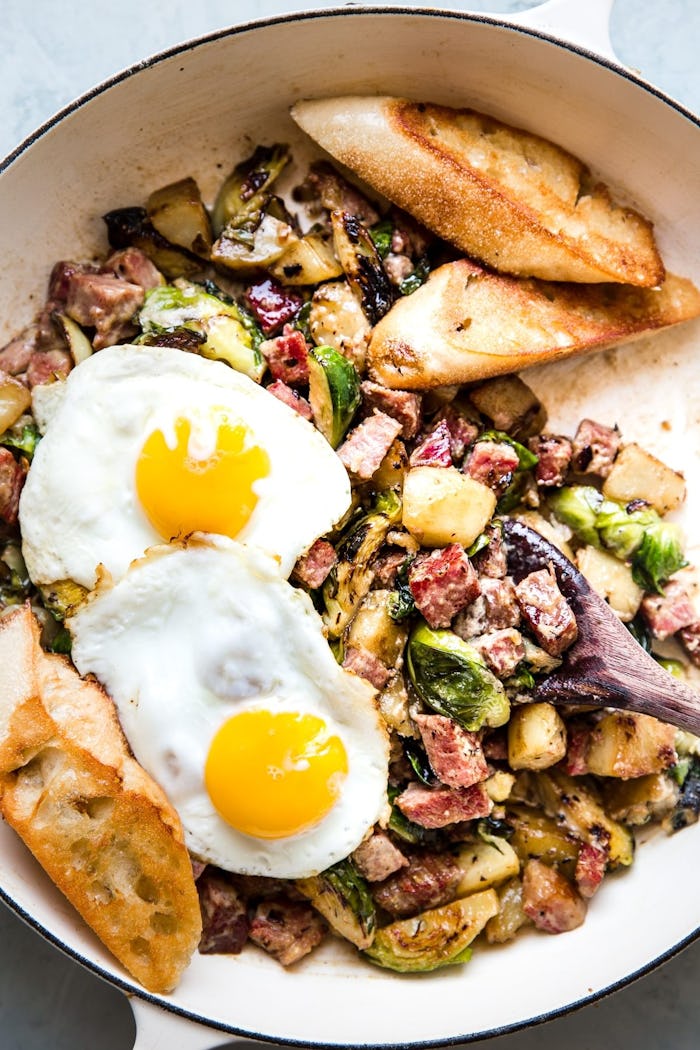 Corned beef hash, in a story about St. patrick’s day 2024 breakfast ideas and recipes