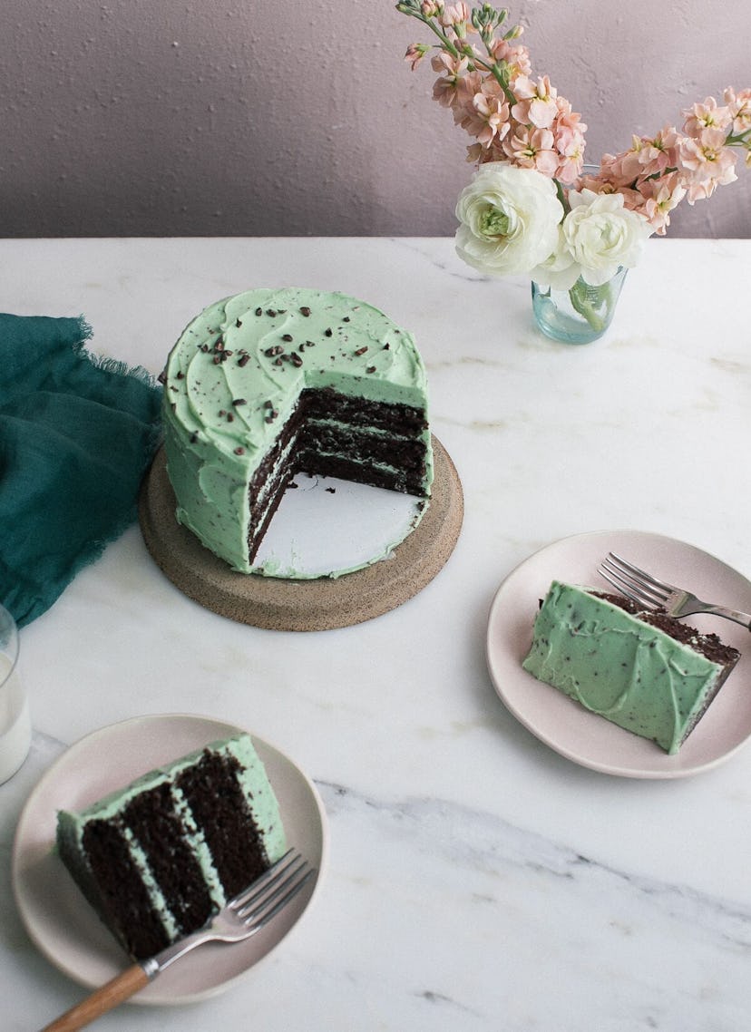 Mint chocolate chip cake, which would make delicious green St. Patrick's Day treats.