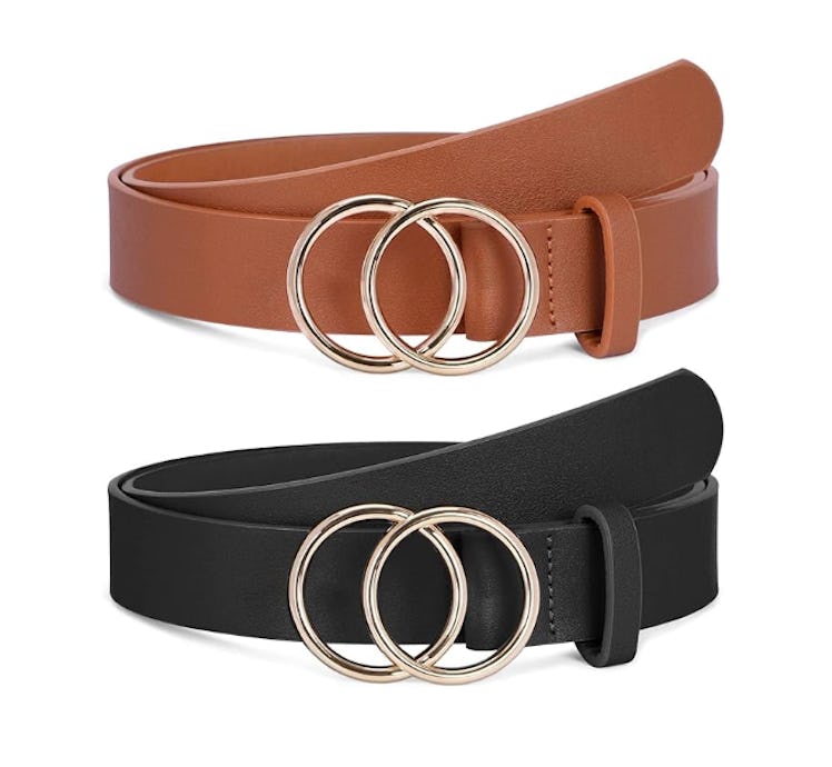 SANSTHS Faux Leather Belt (2-Pack)